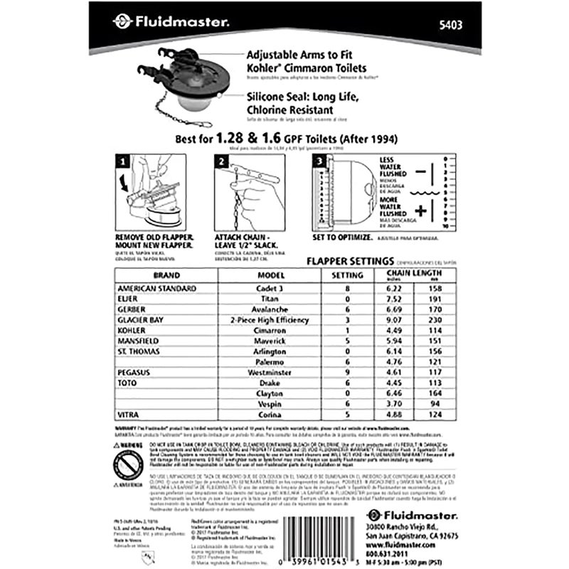Fluidmaster 5403 3-Inch Water Saving Long Life Toilet Flapper - Image 5